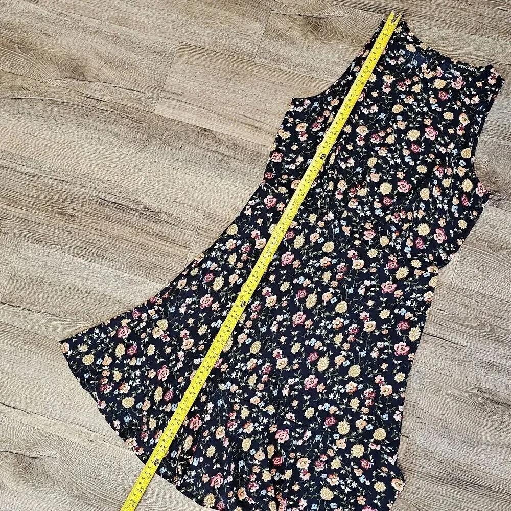 J.Crew Mercantile Navy Floral Dress Size 4 Sleeveless Fit n' Flare 90's grunge